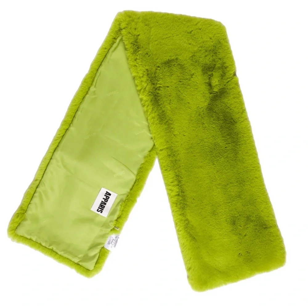 Apparis Lime Green Faux Fur Scarf